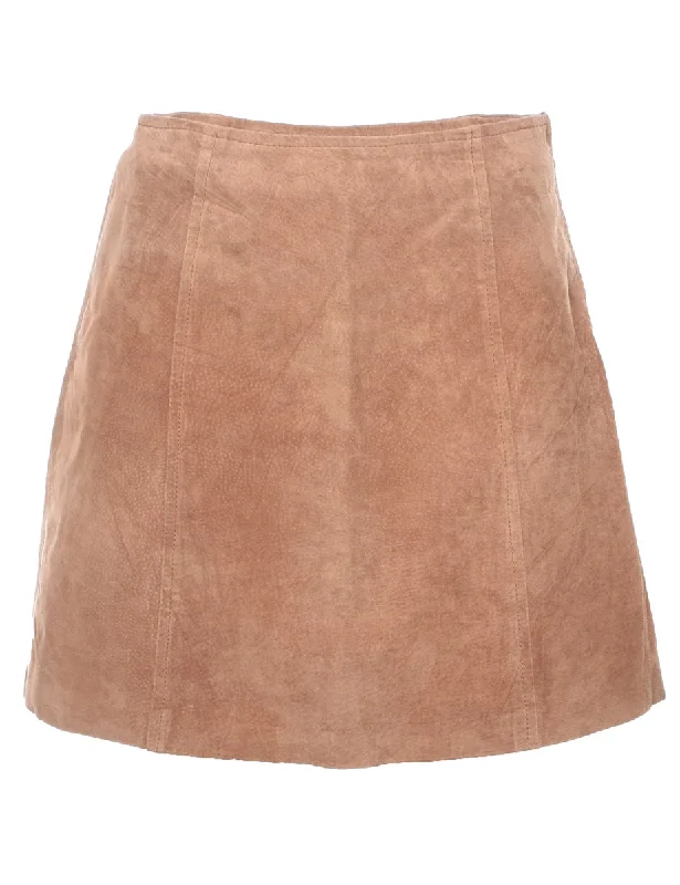 Suede A-line Skirt - M