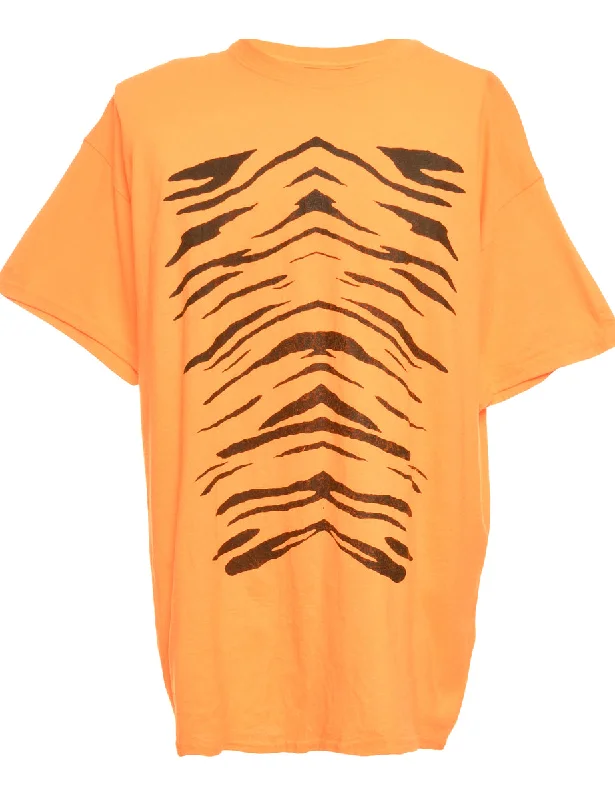 Tiger Print Gildan Printed T-shirt - XL