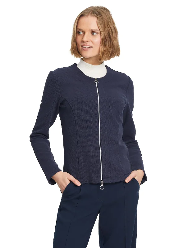 Lace cardiganBetty Barclay Full Zip Knit Cardigan, Navy