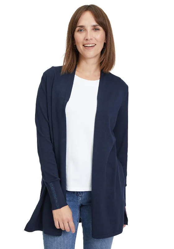 Retro cardiganBetty Barclay Fine Knit Open Cardigan, Navy