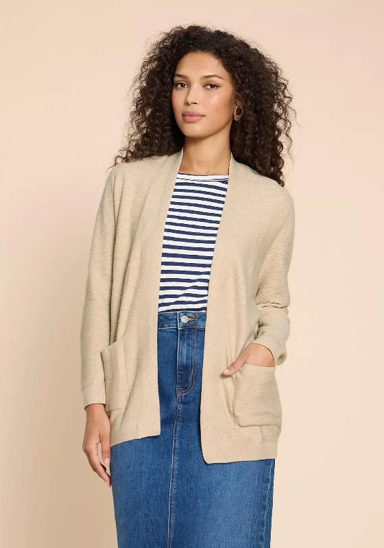 White Stuff Carla Open Longline Cardigan, Light Natural