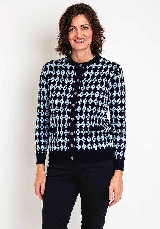 Polka dot cardiganCastle of Ireland Diamond Print Cardigan, Night Sky