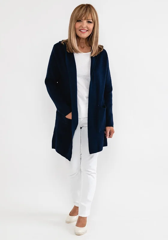 Organic cardigand.e.c.k. by Decollage One Size Hooded Cardigan, Navy