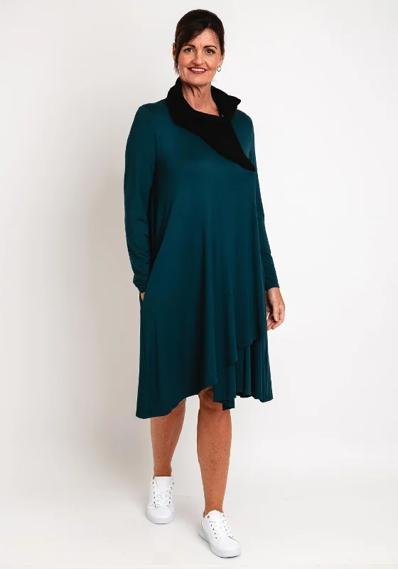 Elsewhere Canarana Shawl Neckline Jersey Cardigan, Peacock