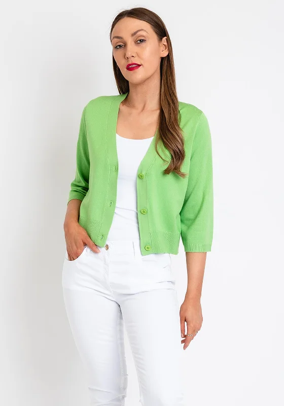 Color-block cardiganFransa Fine Knit Cropped Cardigan, Apple Green