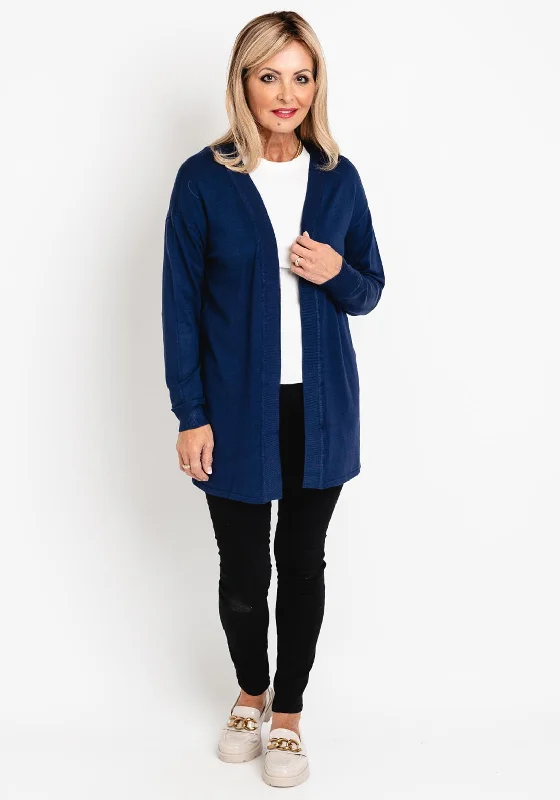 Windproof cardiganFransa Open Knit Long Cardigan, Navy