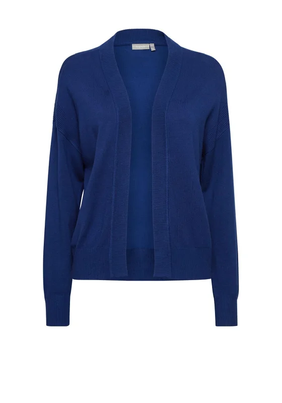 V-neck cardiganFransa Fine Ribbed Trim Short Cardigan, Royal Blue