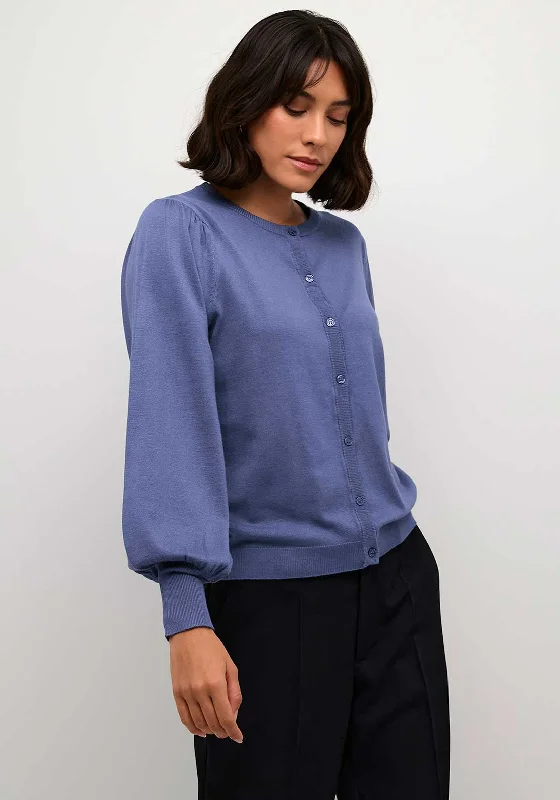 Luxury cardiganKaffe Lizza Balloon Sleeve Cardigan, Blue Indigo