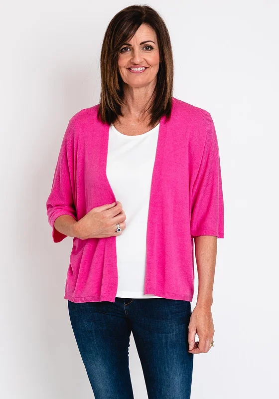 Reversible cardiganThe Serafina Collection One Size Batwing Open Fine Cardigan, Cerise Pink