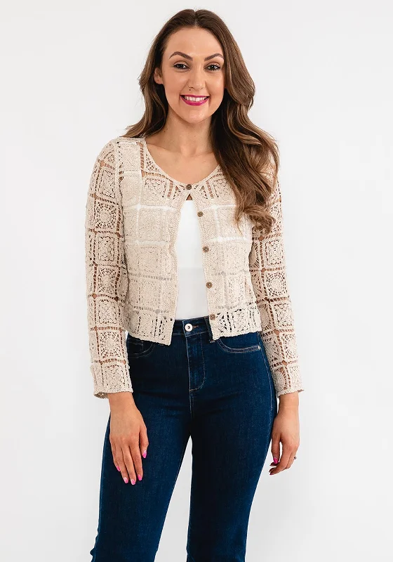 Seventy1 Crochet Patchwork Cardigan, Beige