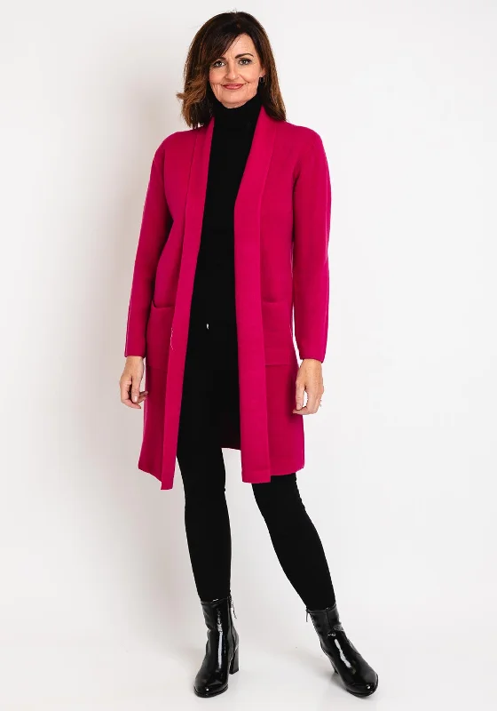 Serafina Collection Light Weight Open Cardigan, Fuchsia