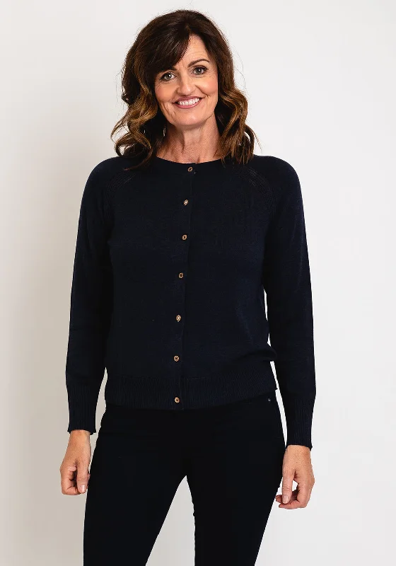 Silk cardiganWhite Stuff Lulu Short Knit Cardigan, Dark Navy