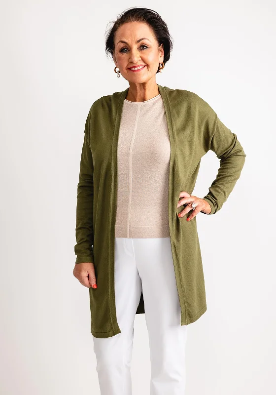 Plus-size cardiganMasai Lon Loose Fit Cardigan, Loden Green