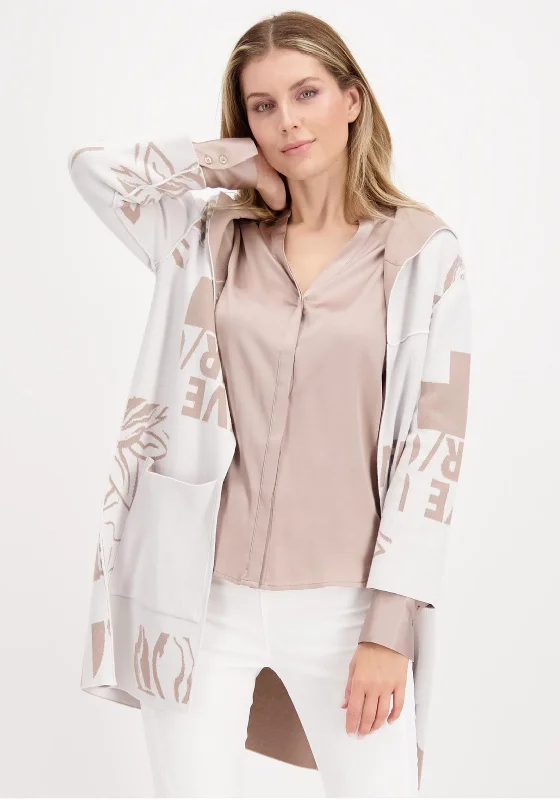 Button-up cardiganMonari Hooded Long Cardigan, Beige & Brown