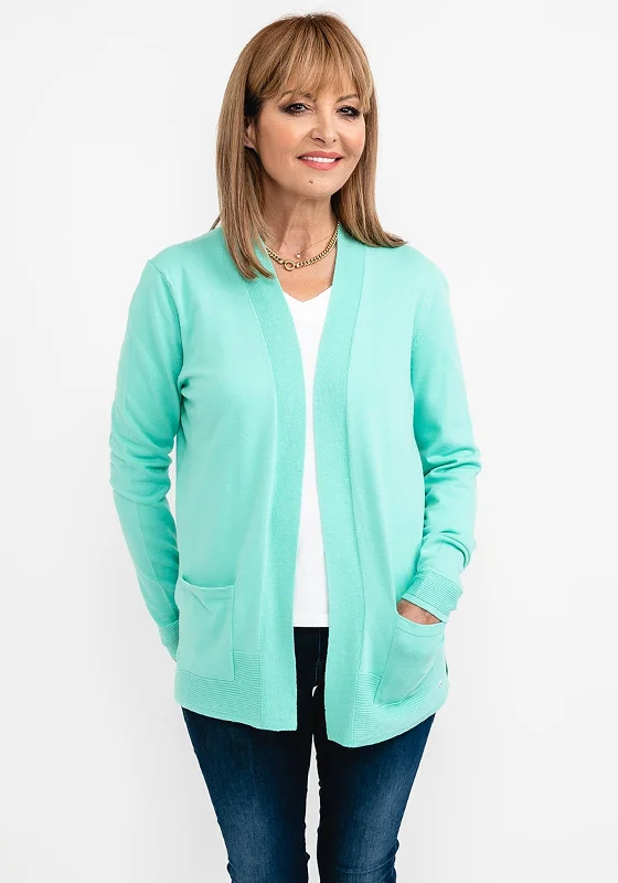 Windproof cardiganOlsen Fine Knit Open Cardigan, Mint Green