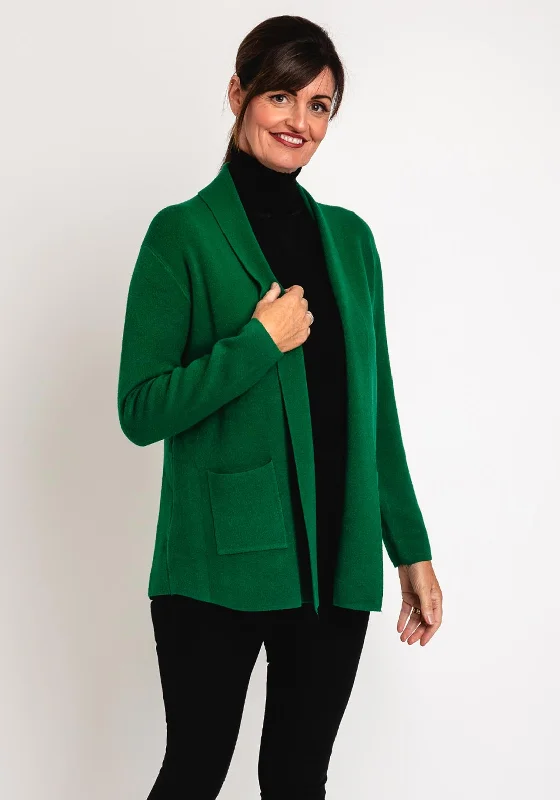 Natalia Collection One Size Fine Knit Midi Cardigan, Green