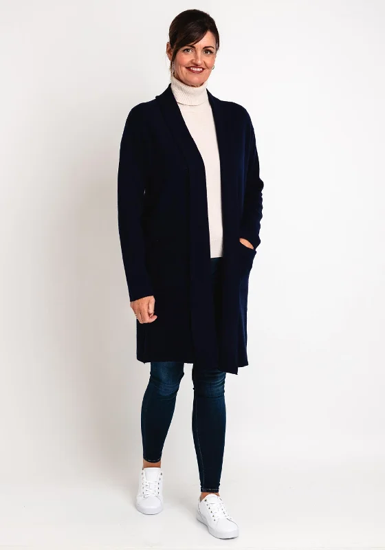 Budget cardiganNatalia Collection One Size Fine Knit Long Cardigan, Navy