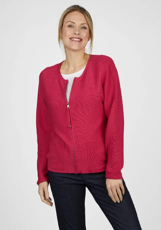 Anti-odor cardiganRabe Full Zip Knitted Short Cardigan, Magenta