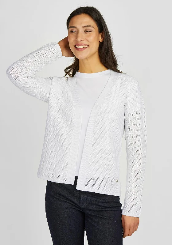 Cashmere cardiganRabe Ajour Open Knit Cardigan, Off-White