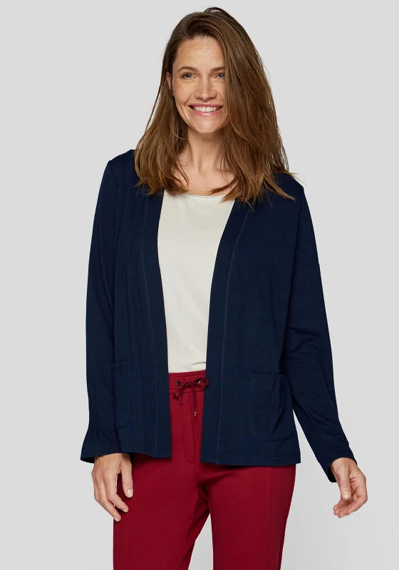 Rabe Open Fine Knit Short Cardigan, Navy