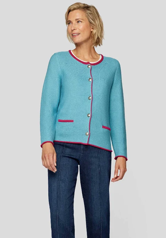 Convertible cardiganRabe Contrast Trim Knit Cardigan, Blue