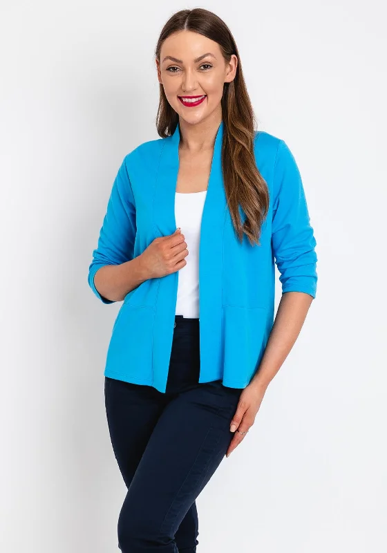 Geometric cardiganRabe Short Open Cardigan, Blue