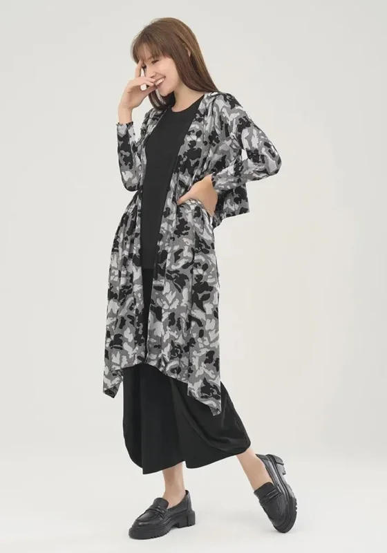 Evening cardiganEver Sassy Camouflage Inspired Long Front Cardigan, Grey