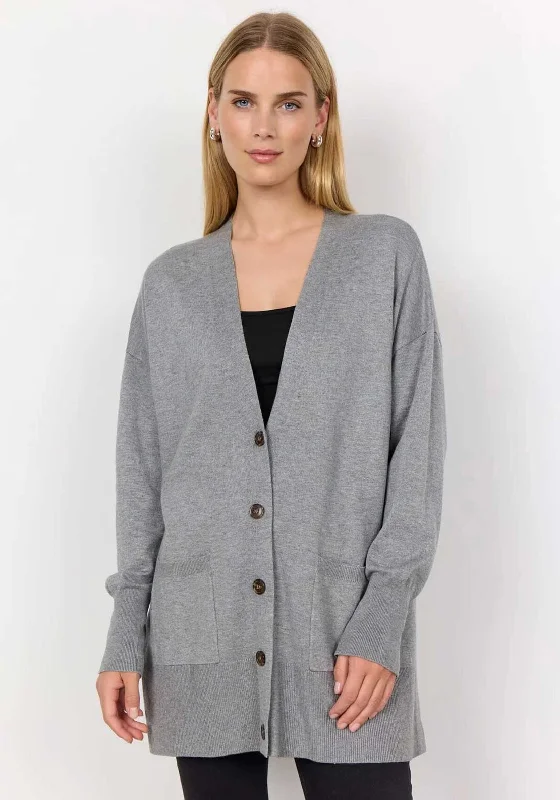 Soyaconcept Dollie V Neck Knit Cardigan, Grey