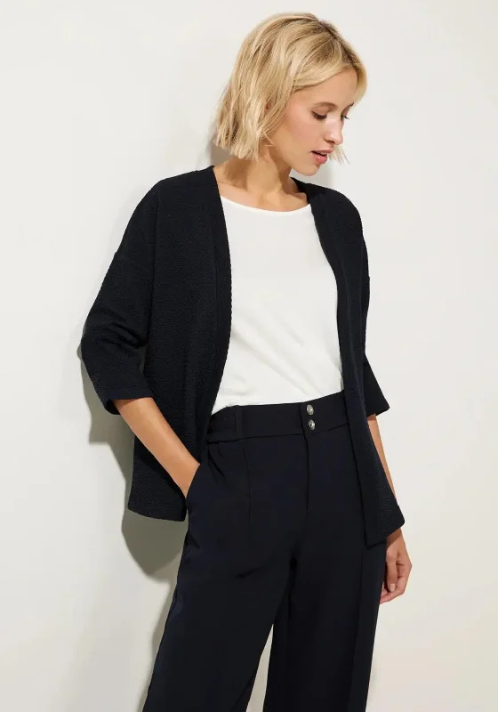 Embroidered cardiganStreet One Open Short Cardigan, Navy