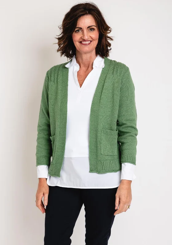 Modern cardiganWhite Stuff Tula Knit Cardigan, Mid Green