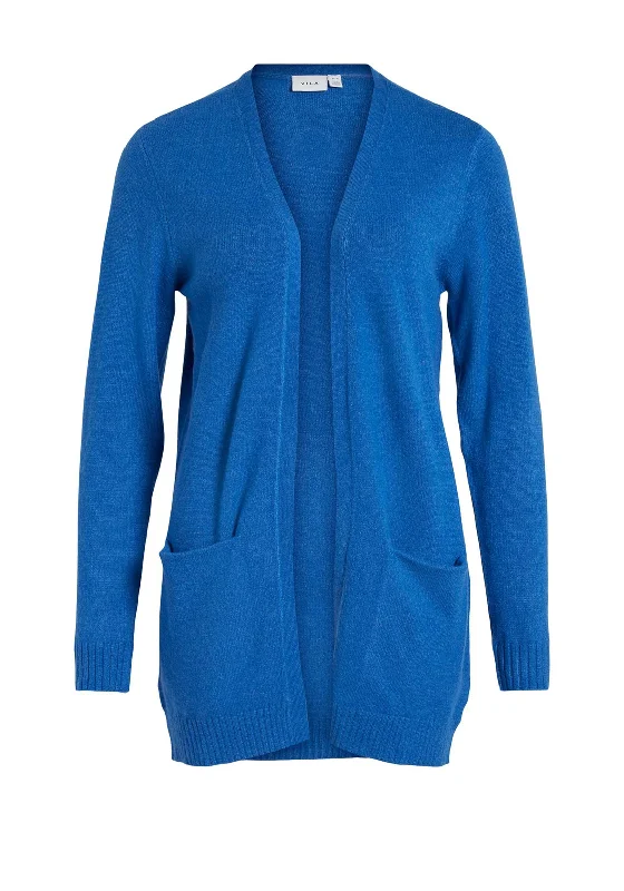 Vila Soft Knit Open Cardigan, Lapis Blue