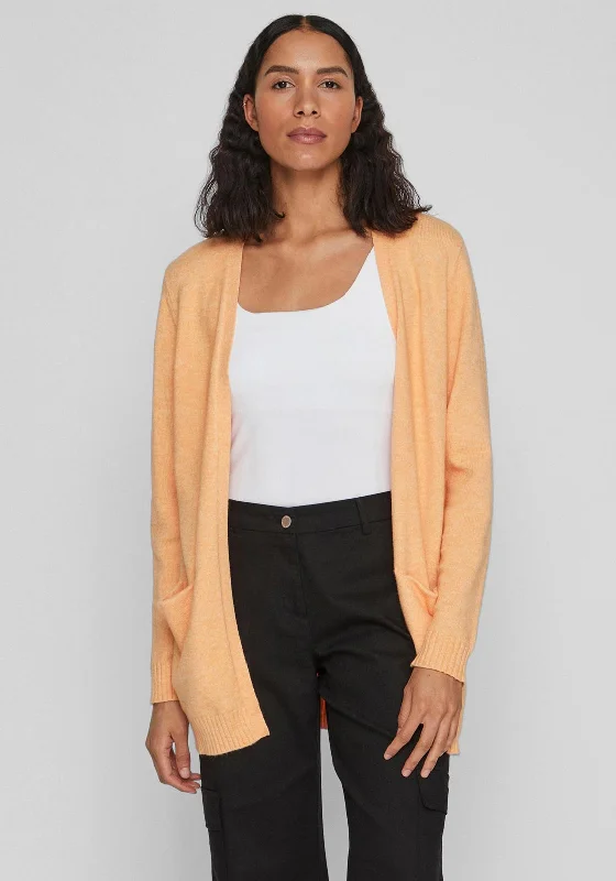 Vila Soft Knit Open Cardigan, Apricot Wash