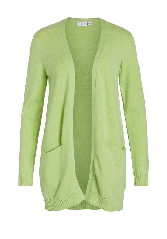 Vila Soft Knit Open Cardigan, Lettuce Green