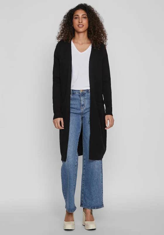 Vila Long Knit Cardigan, Black