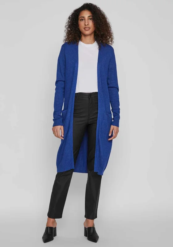 Vila Long Knit Cardigan, Mazarine Blue