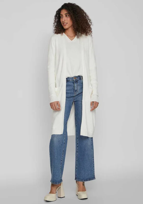 Chunky cardiganVila Long Knit Cardigan, White Alyssum