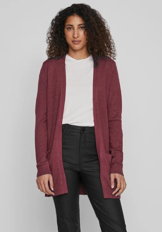 Waterproof cardiganVila Ril Long Open Knit Cardigan, Cabernet