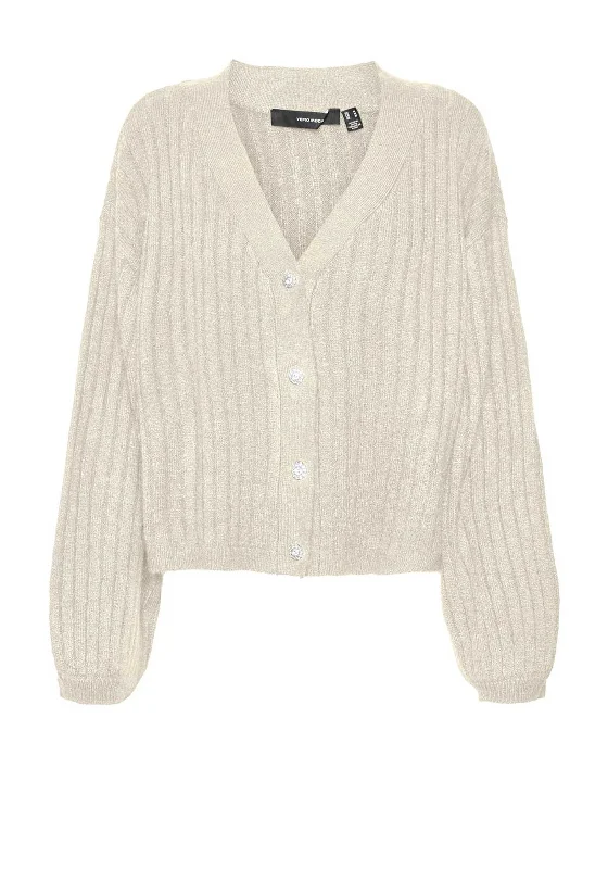 Vero Moda Elya Striped Cardigan, Beige