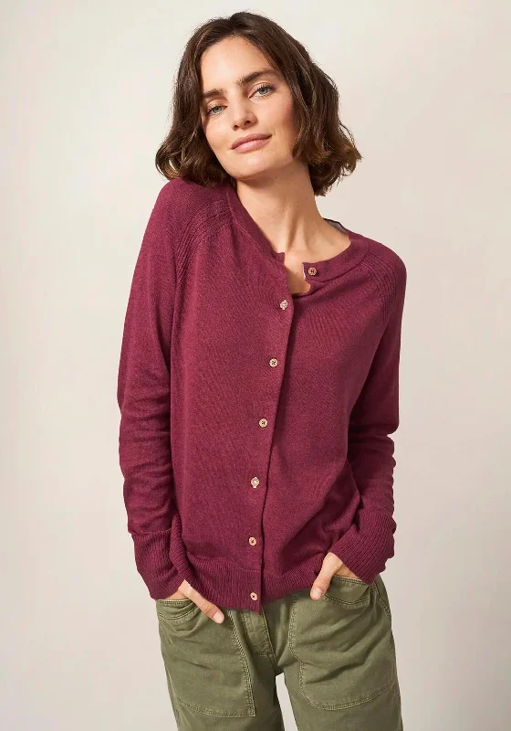 Light-reflective cardiganWhite Stuff Lulu Short Knit Cardigan, Wine