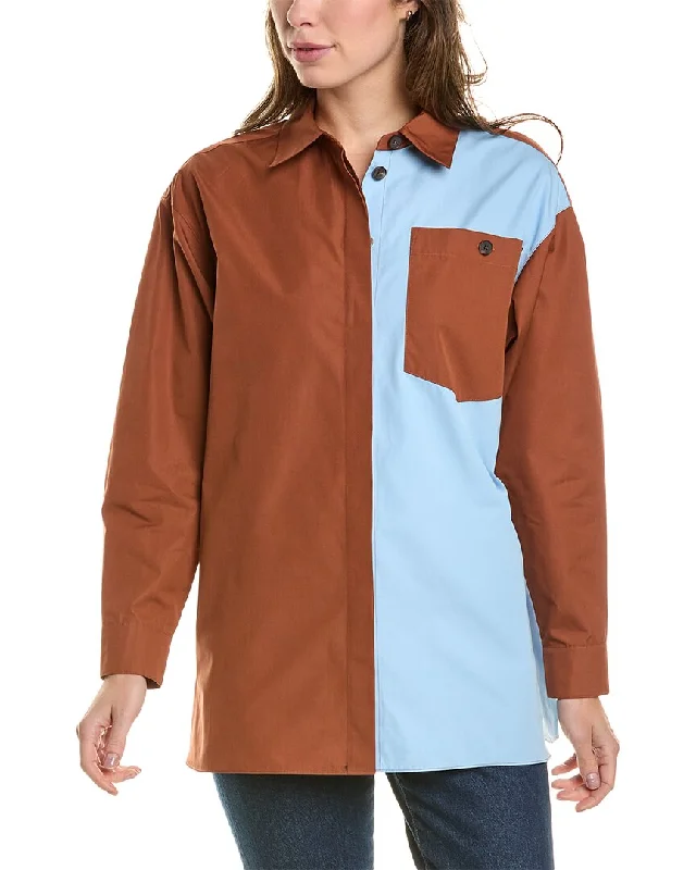 Lafayette 148 New York Colorblocked Oversized Shirt