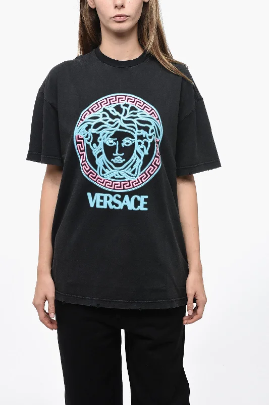 Versace LA VACANZA Oversized MEDUSA T-Shirt with Neon Print 38 Italian size