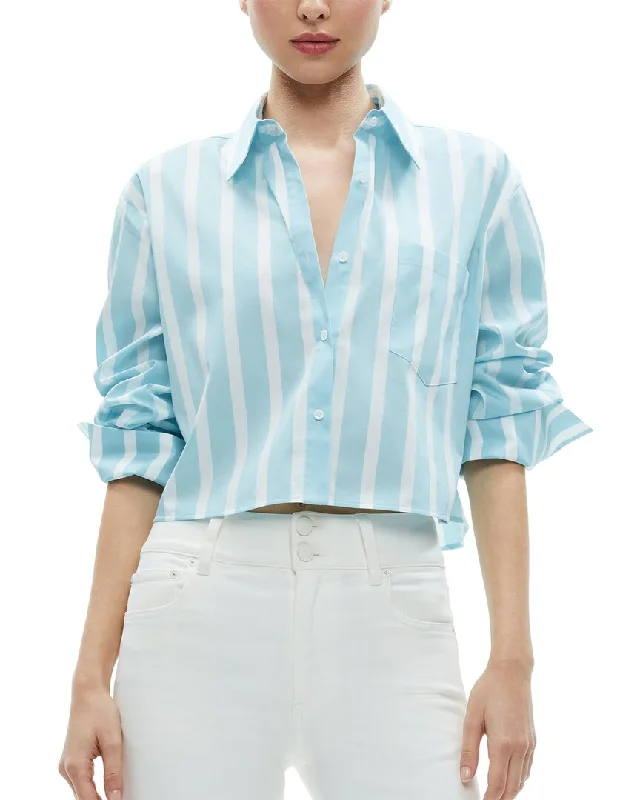 Alice + Olivia Finely Crop Oversized Shirt