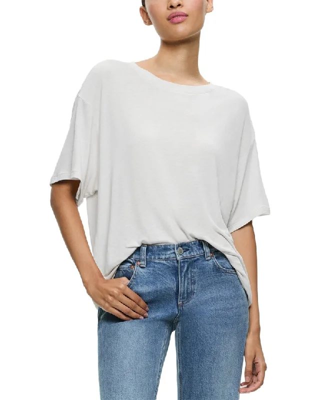 Alice + Olivia Evan Oversized Linen-Blend T-Shirt