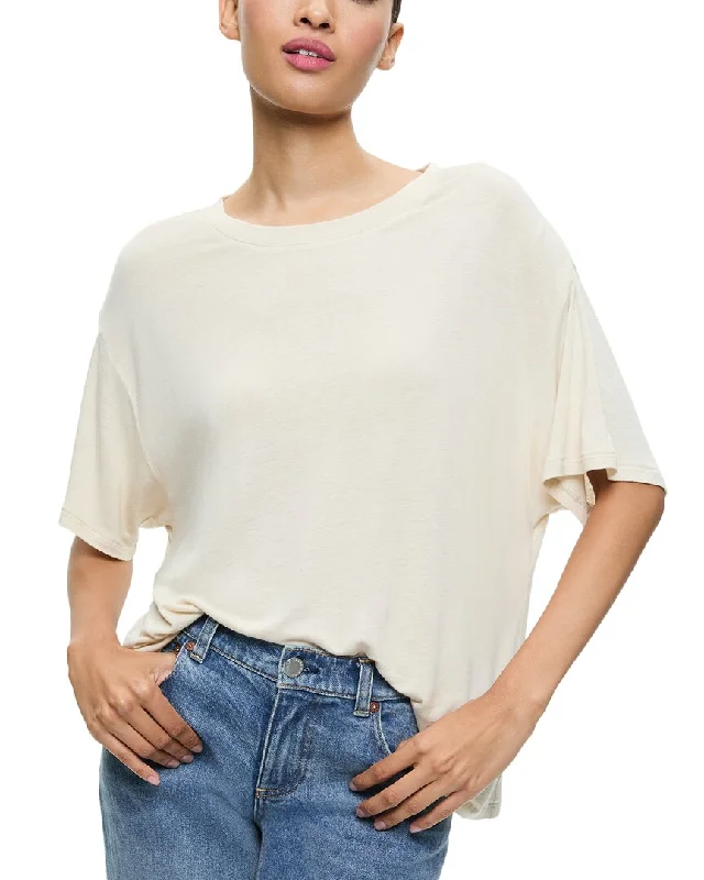 Alice + Olivia Evan Oversized Linen-Blend T-Shirt