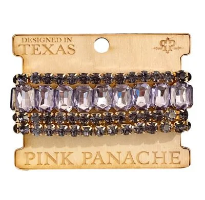 Pink Panache Purple Rhinestone Stretch Bracelet Set