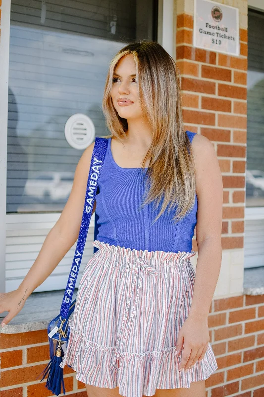 Royal Blue Knit Corset Top