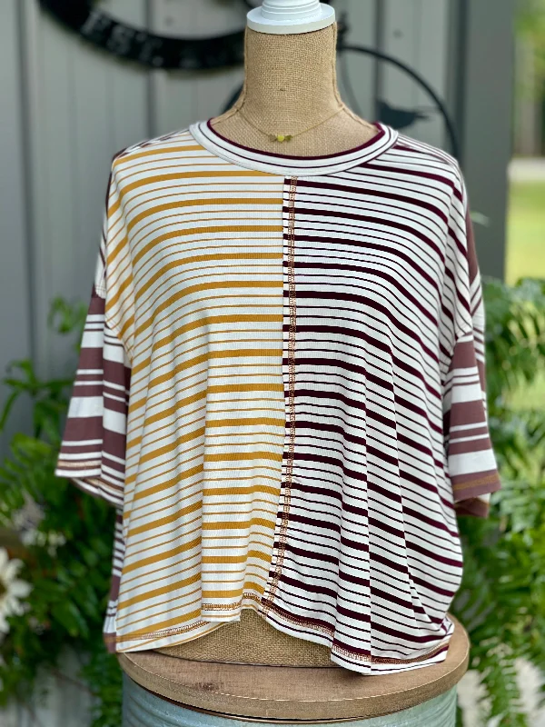 Julie Striped Knit Oversized Tee