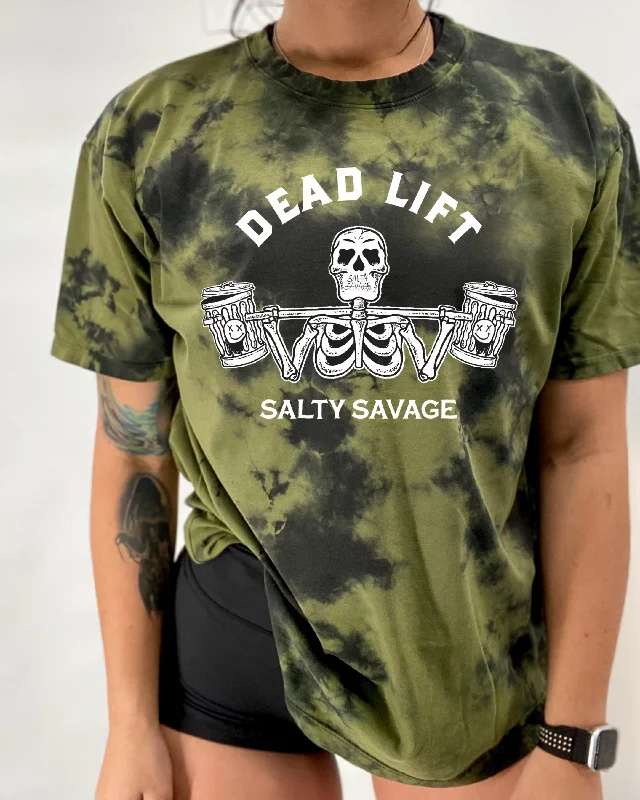 Salty Savage Unisex “Dead Lift” Oversized Tie Dye Crew Tee