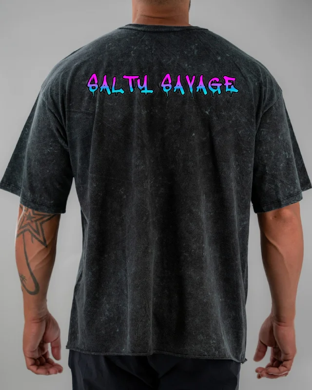 Salty Savage Unisex “DRIP GRAFFITI” Oversized Tall Crew Tee | V2