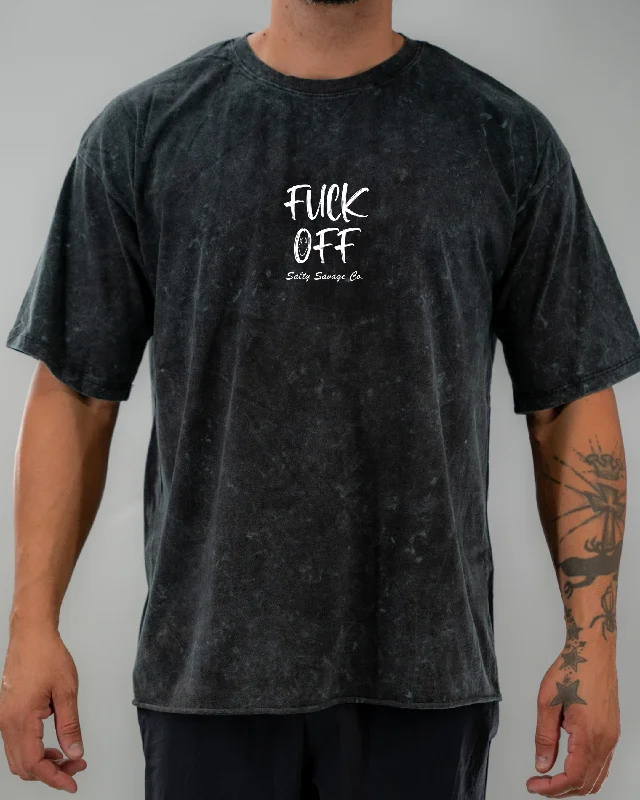 Salty Savage Unisex “Fuck Off" Oversized Tall Crew Tee | Micro